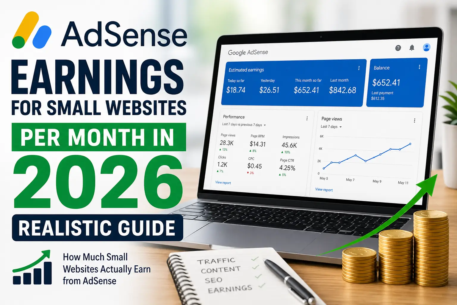 AdSense Earnings for Small Websites Per Month in 2026